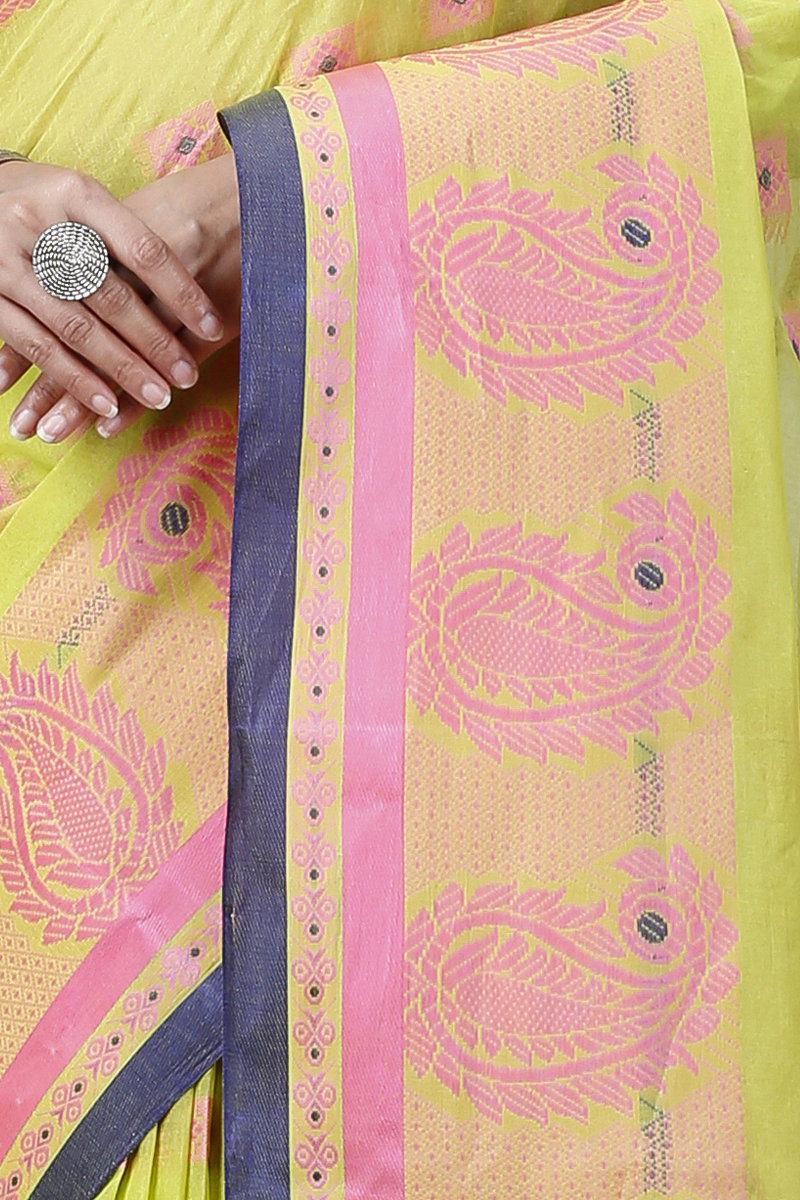 Green Pure Cotton Aloka Tant Saree (909)